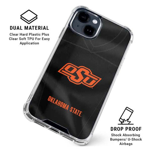Oklahoma State University Black Jersey iPhone 15 Clear Case